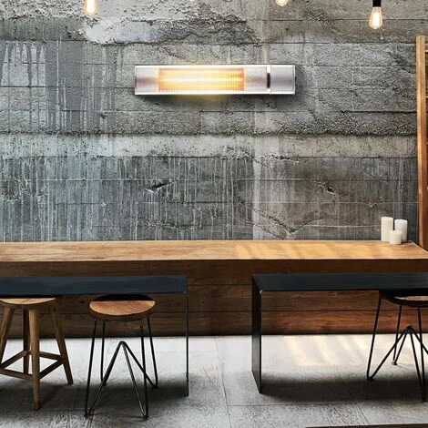 AREBOS 2000 W Infrared Radiant Heater Black With Remote Control 3 Heat Levels Gastro Bar Radiant Heater Quartz Radiant Heater Patio Heater Changing Table Radiant Wall Heater - Image 2