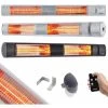 AREBOS 3000 W Infrared Radiant Heater Silver With Remote Control 3 Heat Levels Gastro Bar Radiant Heater Quartz Radiant Heater Patio Heater Changing Table Radiant Wall Heater