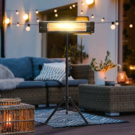 AREBOS Infrared Radiant Heater 2500 W With Remote Control With Stand Height Adjustable 90° Tilt Angle Swivelling 3 Heat Settings Incl. Wall Mounting Outdoor Use - Image 2