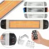 AREBOS 2500 W Infrared Radiant Heater With Remote Control 3 Heat Settings Incl. Mounting Material Wall Mounting Radiant Heater Patio Heater Patio Heater Ceiling Heater Silver