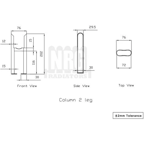 Black Floor Mounting Feet Support Legs Kit For 2 Column Traditional Radiator - Image 3