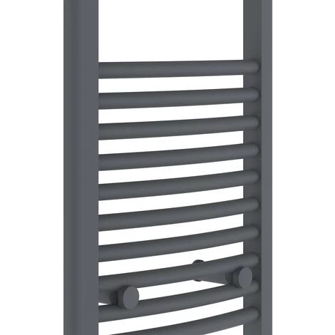 Bathroom Curved Electric Heated Towel Rail Radiator Central Heating Ladder Anthracite 700x400mm 300W - Image 2