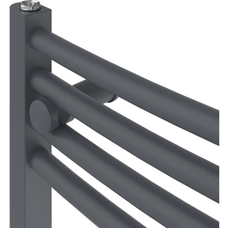 Bathroom Curved Electric Heated Towel Rail Radiator Central Heating Ladder Anthracite 700x400mm 300W - Image 3