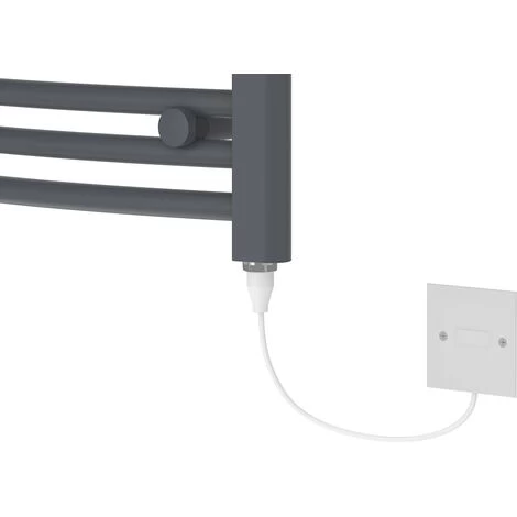 Bathroom Curved Electric Heated Towel Rail Radiator Central Heating Ladder Anthracite 700x400mm 300W - Image 4