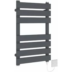 Prefilled Electric Heated Towel Rail Flat Panel Anthracite 650x400mm 300W