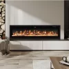 Livingandhome LED Recessed Wall Mounted Freestanding Electric Fireplace 9 Flame Colors With Remote Control,50 Inch