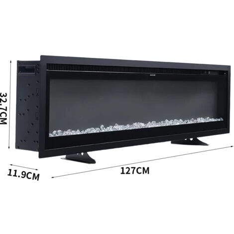 Livingandhome LED Recessed Wall Mounted Freestanding Electric Fireplace 9 Flame Colors With Remote Control,50 Inch - Image 3