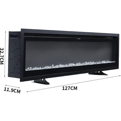 Livingandhome LED Recessed Wall Mounted Freestanding Electric Fireplace 9 Flame Colors With Remote Control,50 Inch - Image 5