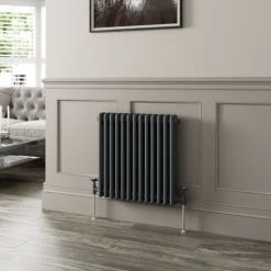 Traditional Colosseum Horizontal Triple Bar Column Radiator 600 X 605 Anthracite