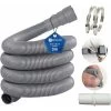 RHAFAYRE 3m Washing Machine Hose Dirty Water Drain Hose With Drain Hose Connection And 2 Clamps 20mm Drain Hose Extension For Washing Machine Dishwasher