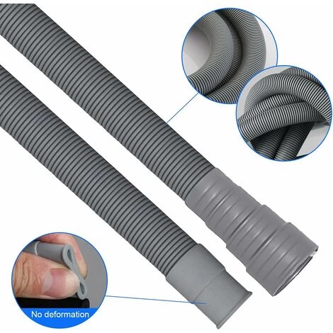 RHAFAYRE 3m Washing Machine Hose Dirty Water Drain Hose With Drain Hose Connection And 2 Clamps 20mm Drain Hose Extension For Washing Machine Dishwasher - Image 3