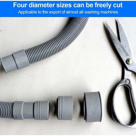RHAFAYRE 3m Washing Machine Hose Dirty Water Drain Hose With Drain Hose Connection And 2 Clamps 20mm Drain Hose Extension For Washing Machine Dishwasher - Image 4