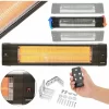 AREBOS 2500 W Infrared Radiant Heater With Remote Control Black 3 Heat Settings Gastro Bar Radiant Heater Quartz Radiant Heater Patio Heater Changing Table Radiant Wall Heater