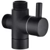 3-Way Valve Brass Shut-Off Valve G 1/2 Shut-Off Valve For Bathroom Shower Hand Shower, Black, DSF007C