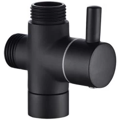 3-Way Valve Brass Shut-Off Valve G 1/2 Shut-Off Valve For Bathroom Shower Hand Shower, Black, DSF007C