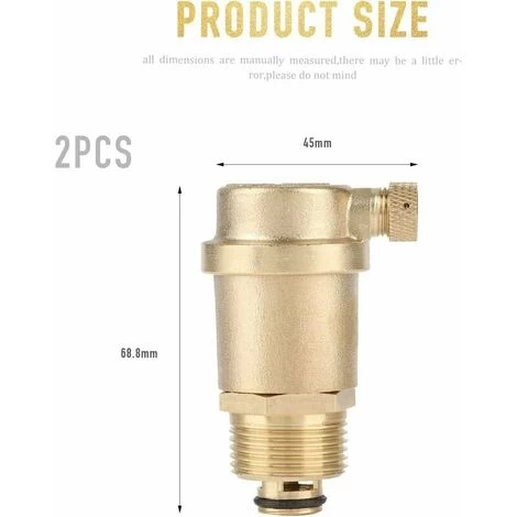 Set Of 2 Brass DN15 Automatic Drain Valves With Pressure Relief Valve For Solar Water Heater - Image 2