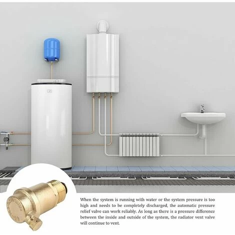 Set Of 2 Brass DN15 Automatic Drain Valves With Pressure Relief Valve For Solar Water Heater - Image 5