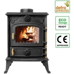 5KW Multifuel Stove Log Burner Fireplace Cast Iron Defra Approved Eco Design