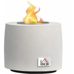 HOMCOM Tabletop Fire Pit, Indoor Fire Pit 12.5cm Table Top Fire Pit Bowl, Grey
