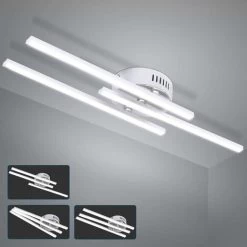 Modern Led Ceiling Light, Flush Mount Led Ceiling Light With 3 Lights, Modern Ceiling Light For Bedroom Living Room Dining Room Kitchen