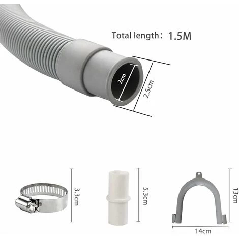 Drain Hose,Washing Machine Extension Kit,Washing Machine Drain Hose,Universal Drain Hose,Water Drain Hose,Washing Machine Hose(2m) - Image 5