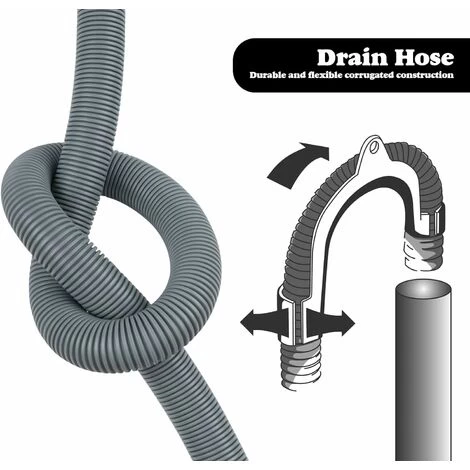 1.5 M Drain Hose For Washing Machines And Dishwashers, Including Bracket And Clamps, Elbow - Image 3