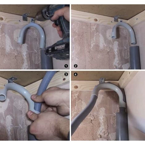 1.5 M Drain Hose For Washing Machines And Dishwashers, Including Bracket And Clamps, Elbow - Image 4