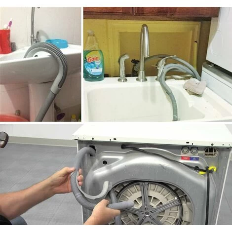 1.5 M Drain Hose For Washing Machines And Dishwashers, Including Bracket And Clamps, Elbow - Image 5