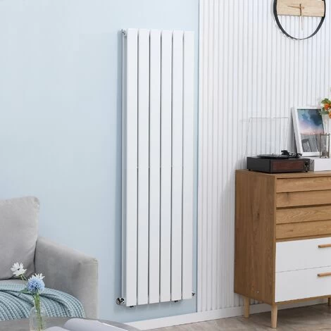 HOMCOM 46 X 160cm Vertical Radiator, Space Heater, Water-filled Heater For Home White - Image 3