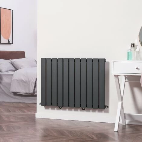 HOMCOM 83 X 60cm Single Panel Vertical Radiator, Space Heater, Grey - Image 3