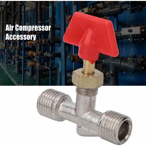 1/4in Needle Valve, 5pcs Brass Float Ball Valve Structure Replacement Air Compressor Needle Valve For Air Compressor - Image 3
