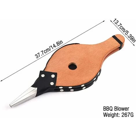 Fireplace Bellows, Vintage Wooden Fireplace And BBQ Air Blower, Fire Starter For Outdoor Camping, BBQ, Grill With Hanging Strap - Image 2