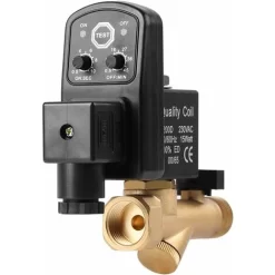 Automatic Drain Valve G1/2 DN15 Brass Electronic Automatic Drain Valve,Electronic Time Delay Drain Valve For Air Compressor Condensate Management(AC230V)