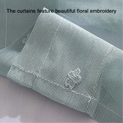 1 Pcs Floral Lace Valance Curtain Embroidery Semi Sheer Short Window Curtain For Kitchen Beautiful Dining Room Window Decor 13041cm Blue - Image 4