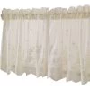 1 Pcs Floral Lace Valance Curtain Embroidery Semi Sheer Short Window Curtain For Kitchen Beautiful Dining Room Window Decor 13041cm Beige
