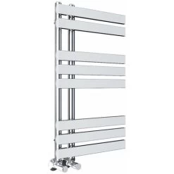 WarmeHaus Koli Chrome Flat Designer Heated Bathroom Towel Rail Radiator 800x450mm