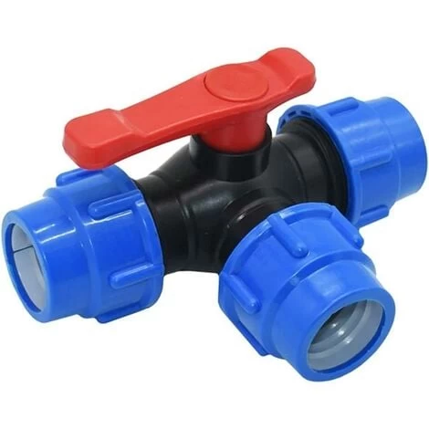 Shut-off Ball Valve,25mm Quick Connect Three Way Ball Valve PVC PE Hose Quick Switch Tee Connector (Size : 25mm) - Image 2
