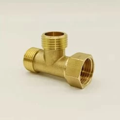 Tee Brass Male Male Female Rotating Nut To Screw (1/2)