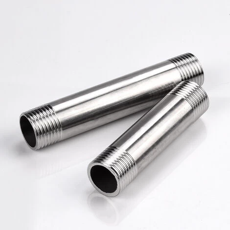 Nipple - Stainless Steel Tube And Pipe Fittings SS304 150mm BSP 1/2 Male X Male Threaded Pipe Fittings (1Pc) (Size : 1/2BSP) - Image 2