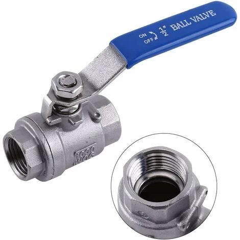 1/2 Inch Ball Valves Two Piece Ball Valve Stop Valve 304 Stainless Steel Wog1000(DN15) - Image 2