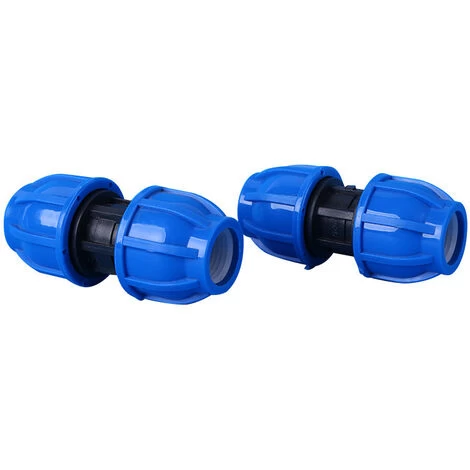 2Pcs PE Plastic Straight Connector 32mm To 32mm Water Pipe Adapter Straight Fitting Water Pipe Tube Fittings
