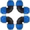 4 Pcs To 32mm Water Hose Elbow Connector PE Plastic Quick Coupling Accessories For Drinking Water Purifiers（ø 32）