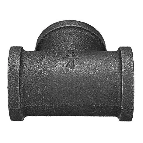 3/4'' Tee Equal 3 Pipe Malleable Iron Black Pipe Fittings Female Tube Connector - 3/4 Inch,DN20(2pcs) - Image 2