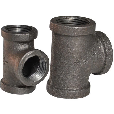 3/4'' Tee Equal 3 Pipe Malleable Iron Black Pipe Fittings Female Tube Connector - 3/4 Inch,DN20(2pcs) - Image 3