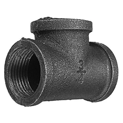 3/4'' Tee Equal 3 Pipe Malleable Iron Black Pipe Fittings Female Tube Connector - 3/4 Inch,DN20(2pcs) - Image 4
