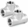 2 Pieces Stainless Steel Tee Pipe Fittings, 3/4 BSP Female Pipe Fittings