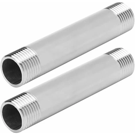 Nipple - Stainless Steel Tube And Pipe Fittings 98mm BSP 3/4 Male X Male Threaded Pipe Fittings (2Pc) (Size : 3/4BSP)