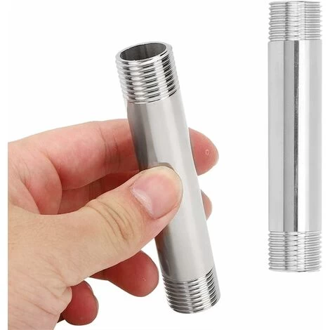 Nipple - Stainless Steel Tube And Pipe Fittings 98mm BSP 3/4 Male X Male Threaded Pipe Fittings (2Pc) (Size : 3/4BSP) - Image 3