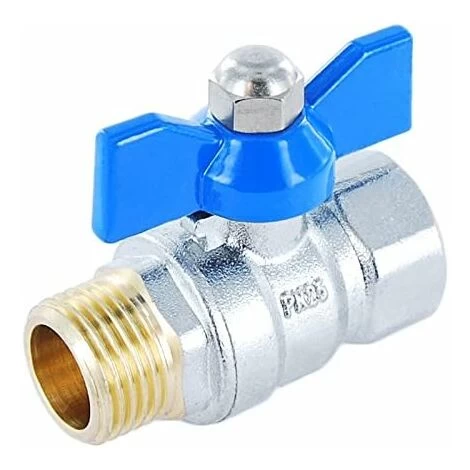 1/2 Full Bore Brass Ball Valve, Male X Female Threaded Connection, With Butterfly Handle(DN15)