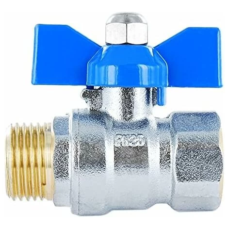 1/2 Full Bore Brass Ball Valve, Male X Female Threaded Connection, With Butterfly Handle(DN15) - Image 2